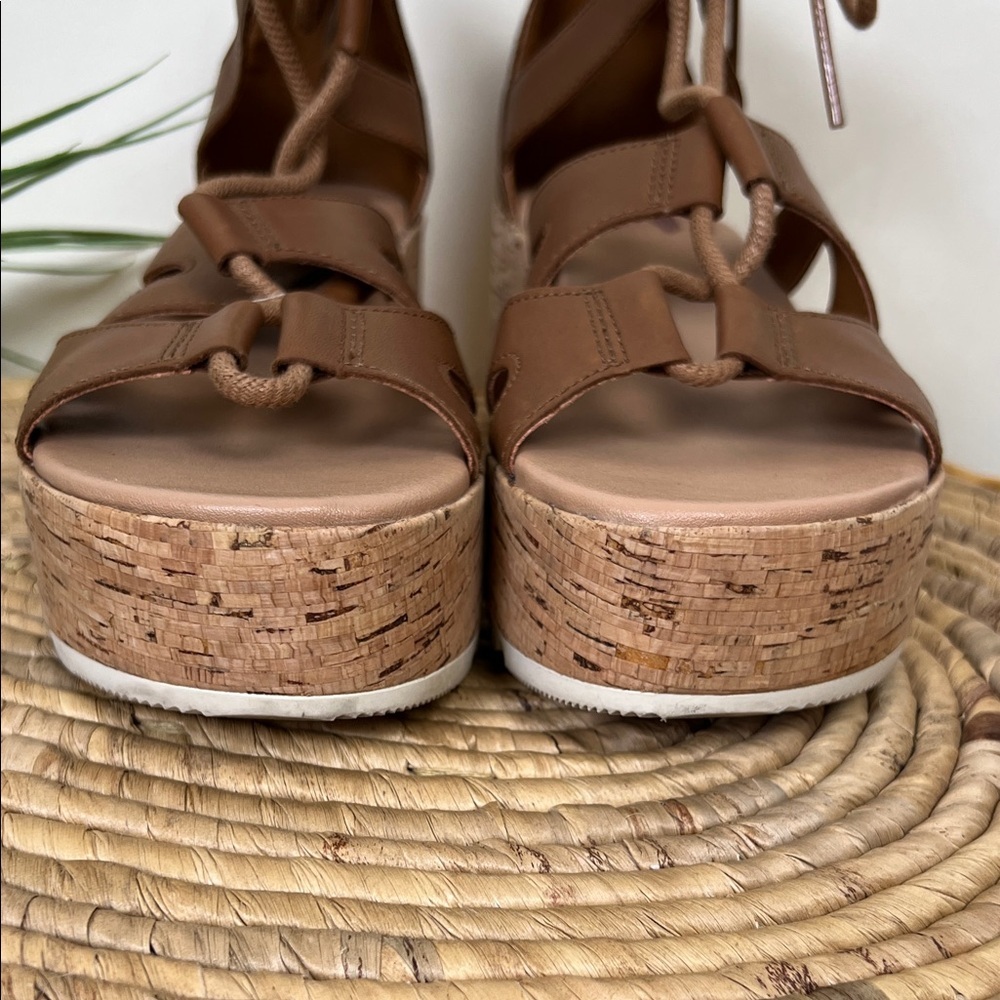 Sorel Tan Wedge Sandals - Picture 5 of 14